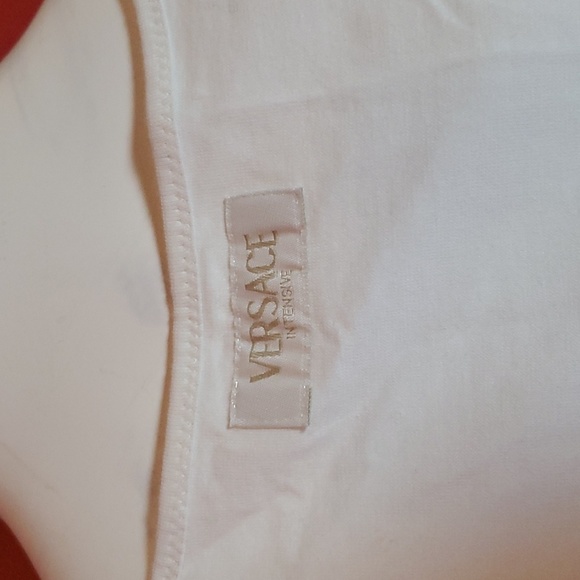 Versace Intensive White T shirt Stretchy Luxurious Layering Size 48 - Picture 9 of 11